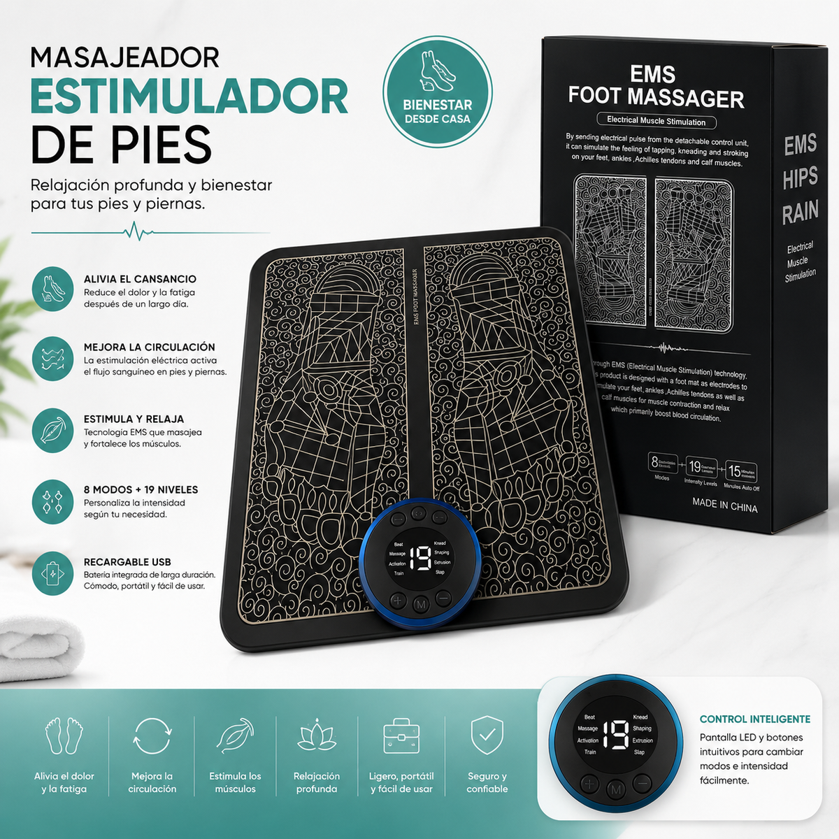 Tapete Masajeador Estimulador de Pies